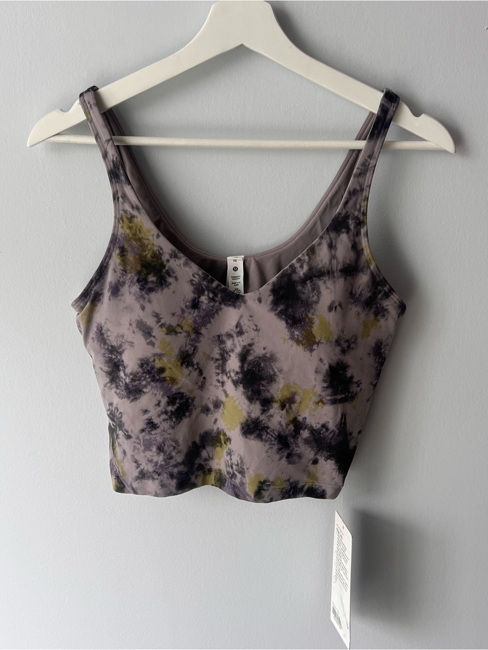 Lululemon Align Tank Top Radial Tie Dye Mauve Grey Multi NWT cropped size 10